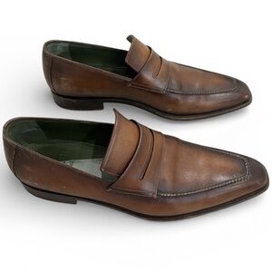 Berluti Andy Demesure Penny Loafer Venezia Calf Leather Shoe Brown UK 9.5 US10.5